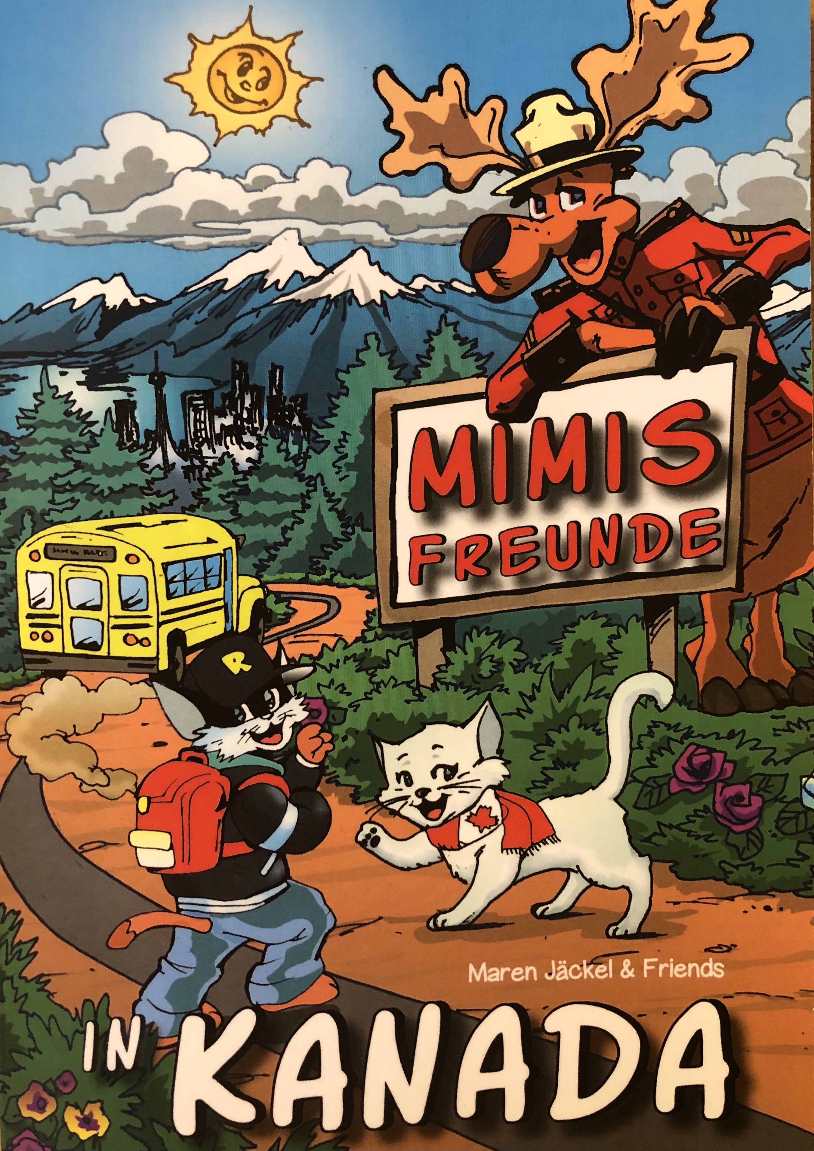 Katze Mimi will gemeinsam mit ihrem Freund Comic Cat eine Bärenfamilie in Kanada besuchen.