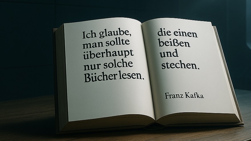 Ich glaube, man sollte überhaupt nur solche Bücher lesen, die einen beißen und stechen. Franz Kafka