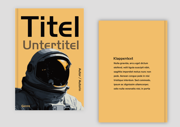 Beispiel Buchcover Science-Fiction – minimalistisches, futuristisches Design